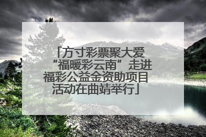 方寸彩票聚大爱 “福暖彩云南”走进福彩公益金资助项目活动在曲靖举行