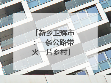 新乡卫辉市：一条公路带火一片乡村