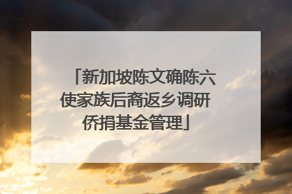 新加坡陈文确陈六使家族后裔返乡调研侨捐基金管理