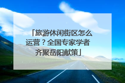 旅游休闲街区怎么运营？全国专家学者齐聚岳阳献策