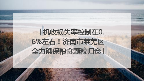 机收损失率控制在0.6%左右！济南市莱芜区全力确保粮食颗粒归仓