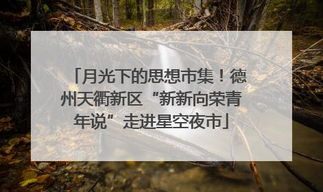 月光下的思想市集！德州天衢新区“新新向荣青年说”走进星空夜市