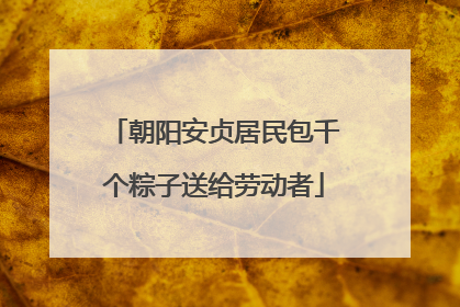 朝阳安贞居民包千个粽子送给劳动者