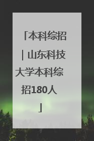 本科综招｜山东科技大学本科综招180人
