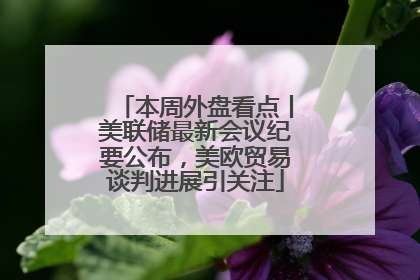 本周外盘看点丨美联储最新会议纪要公布，美欧贸易谈判进展引关注