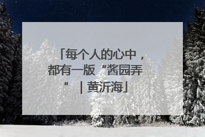 每个人的心中，都有一版“酱园弄”｜黄沂海