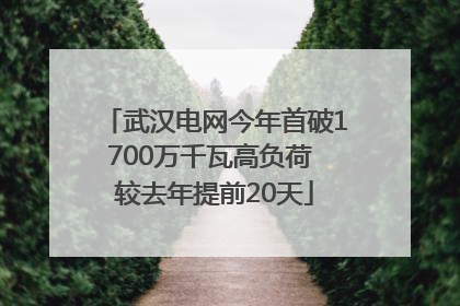 武汉电网今年首破1700万千瓦高负荷 较去年提前20天