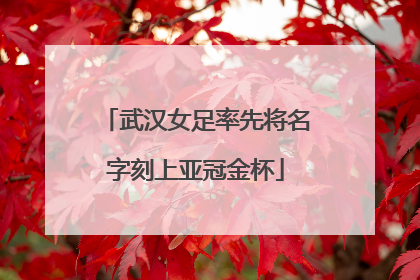 武汉女足率先将名字刻上亚冠金杯