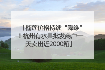 榴莲价格持续“降维”！杭州有水果批发商户一天卖出近2000箱