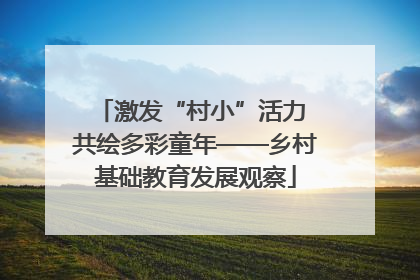 激发“村小”活力 共绘多彩童年——乡村基础教育发展观察