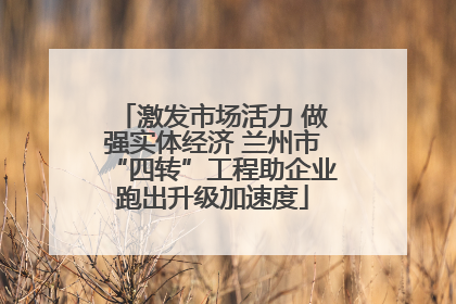 激发市场活力 做强实体经济 兰州市“四转”工程助企业跑出升级加速度