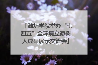 潍坊学院举办“七四五”全环境立德树人成果展示交流会