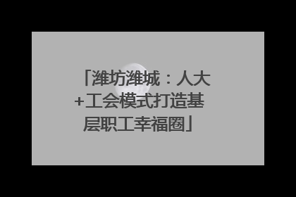 潍坊潍城：人大+工会模式打造基层职工幸福圈