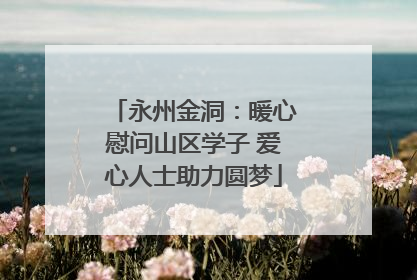 永州金洞：暖心慰问山区学子 爱心人士助力圆梦