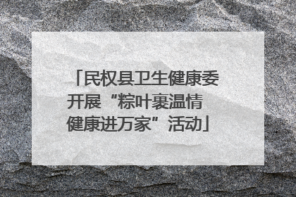民权县卫生健康委开展“粽叶裹温情 健康进万家”活动