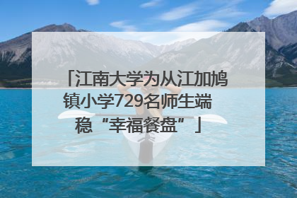 江南大学为从江加鸠镇小学729名师生端稳“幸福餐盘”