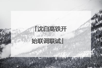 沈白高铁开始联调联试