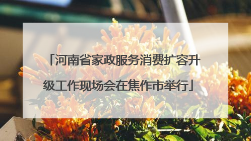 河南省家政服务消费扩容升级工作现场会在焦作市举行