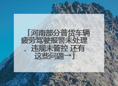 河南部分普货车辆疲劳驾驶报警未处理、违规未管控 还有这些问题→