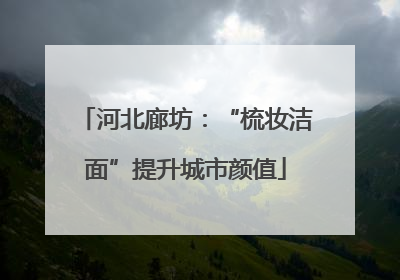 河北廊坊：“梳妆洁面”提升城市颜值