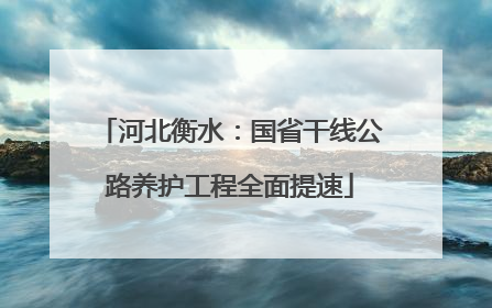 河北衡水：国省干线公路养护工程全面提速