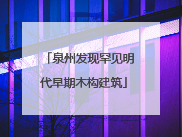 泉州发现罕见明代早期木构建筑