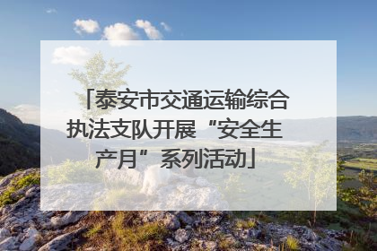 泰安市交通运输综合执法支队开展“安全生产月”系列活动