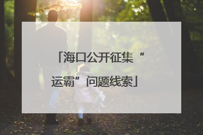 海口公开征集“运霸”问题线索