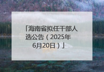 海南省拟任干部人选公告（2025年6月20日）