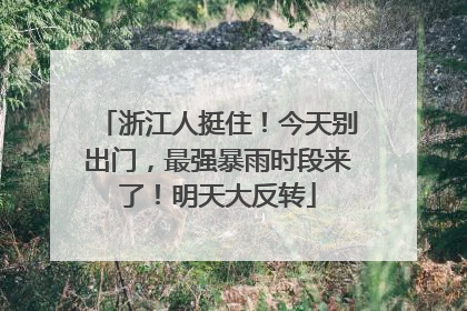浙江人挺住！今天别出门，最强暴雨时段来了！明天大反转