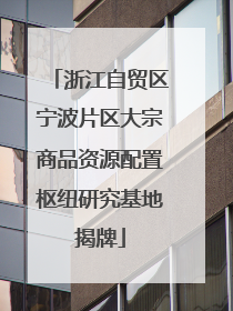 浙江自贸区宁波片区大宗商品资源配置枢纽研究基地揭牌