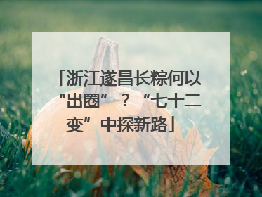 浙江遂昌长粽何以“出圈”？“七十二变”中探新路