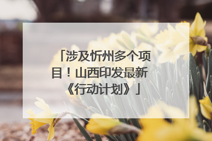 涉及忻州多个项目！山西印发最新《行动计划》
