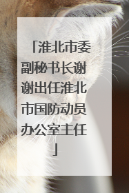 淮北市委副秘书长谢谢出任淮北市国防动员办公室主任