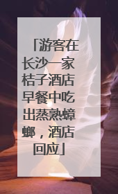 游客在长沙一家桔子酒店早餐中吃出蒸熟蟑螂，酒店回应