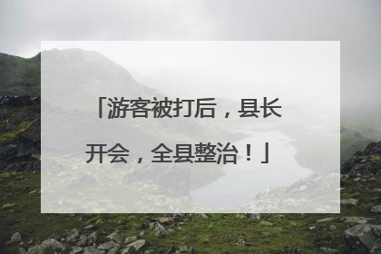 游客被打后，县长开会，全县整治！