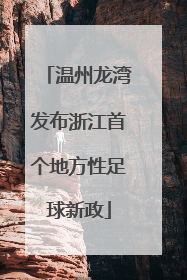 温州龙湾发布浙江首个地方性足球新政