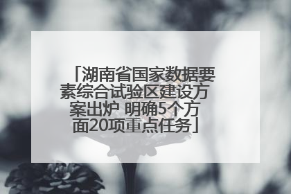 湖南省国家数据要素综合试验区建设方案出炉 明确5个方面20项重点任务