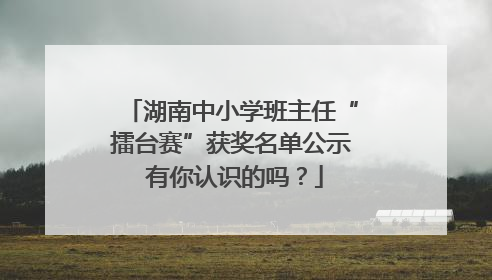 湖南中小学班主任“擂台赛”获奖名单公示 有你认识的吗？
