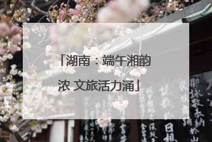 湖南：端午湘韵浓 文旅活力涌