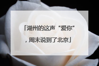 湖州的这声“爱你”，周末说到了北京