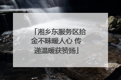 湘乡东服务区拾金不昧暖人心 传递温暖获赞扬