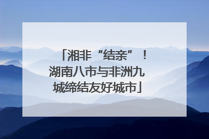 湘非“结亲”！湖南八市与非洲九城缔结友好城市