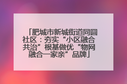 肥城市新城街道同圆社区：夯实“小区融合共治”根基做优“物网融合一家亲”品牌