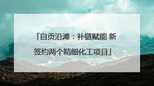 自贡沿滩：补链赋能 新签约两个精细化工项目