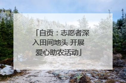 自贡：志愿者深入田间地头 开展爱心助农活动