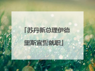 苏丹新总理伊德里斯宣誓就职