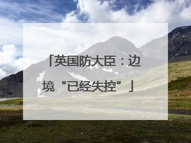 英国防大臣：边境“已经失控”