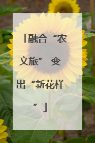 融合“农文旅” 变出“新花样”