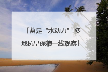 蓄足“水动力” 多地抗旱保粮一线观察